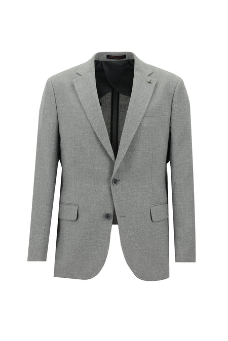 Orta Gri Relaxed Fit Rahat Kesim Klasik Ceket