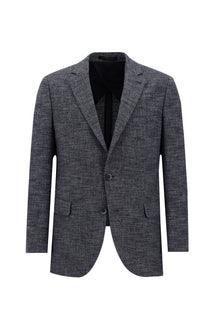 Orta Lacivert 7 Drop Slim Fit Dar Kesim Klasik Ceket-Abdullah Ki??l?