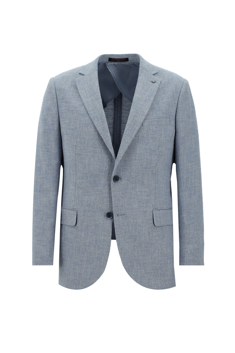 Açık Mavi Relaxed Fit Rahat Kesim Klasik Ceket