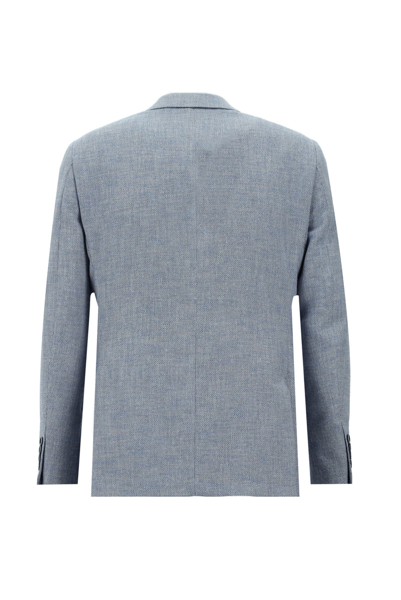 Açık Mavi Slim Fit Dar Kesim Klasik Ceket