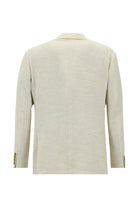 Ekru Slim Fit Dar Kesim Klasik Ceket