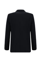 Koyu Lacivert Regular Fit Yünlü Kruvaze Gofre Ceket