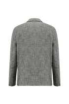 Koyu Vizon Relaxed Fit Rahat Kesim İtalyan Desenli Ceket