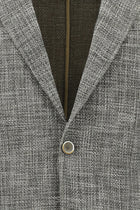 Koyu Vizon Relaxed Fit Rahat Kesim İtalyan Desenli Ceket