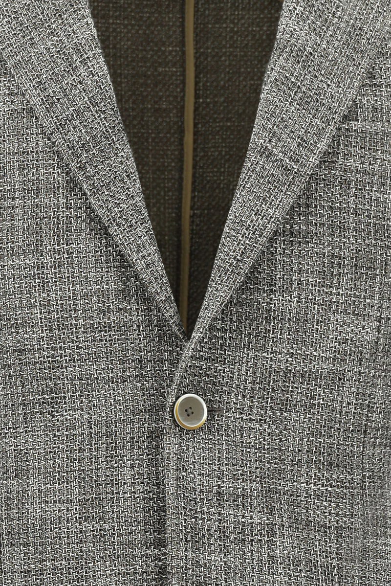 Koyu Vizon Relaxed Fit Rahat Kesim İtalyan Desenli Ceket