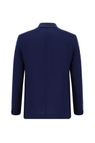 Koyu Lacivert Slim Fit Dar Kesim Keten Karışımlı Ceket