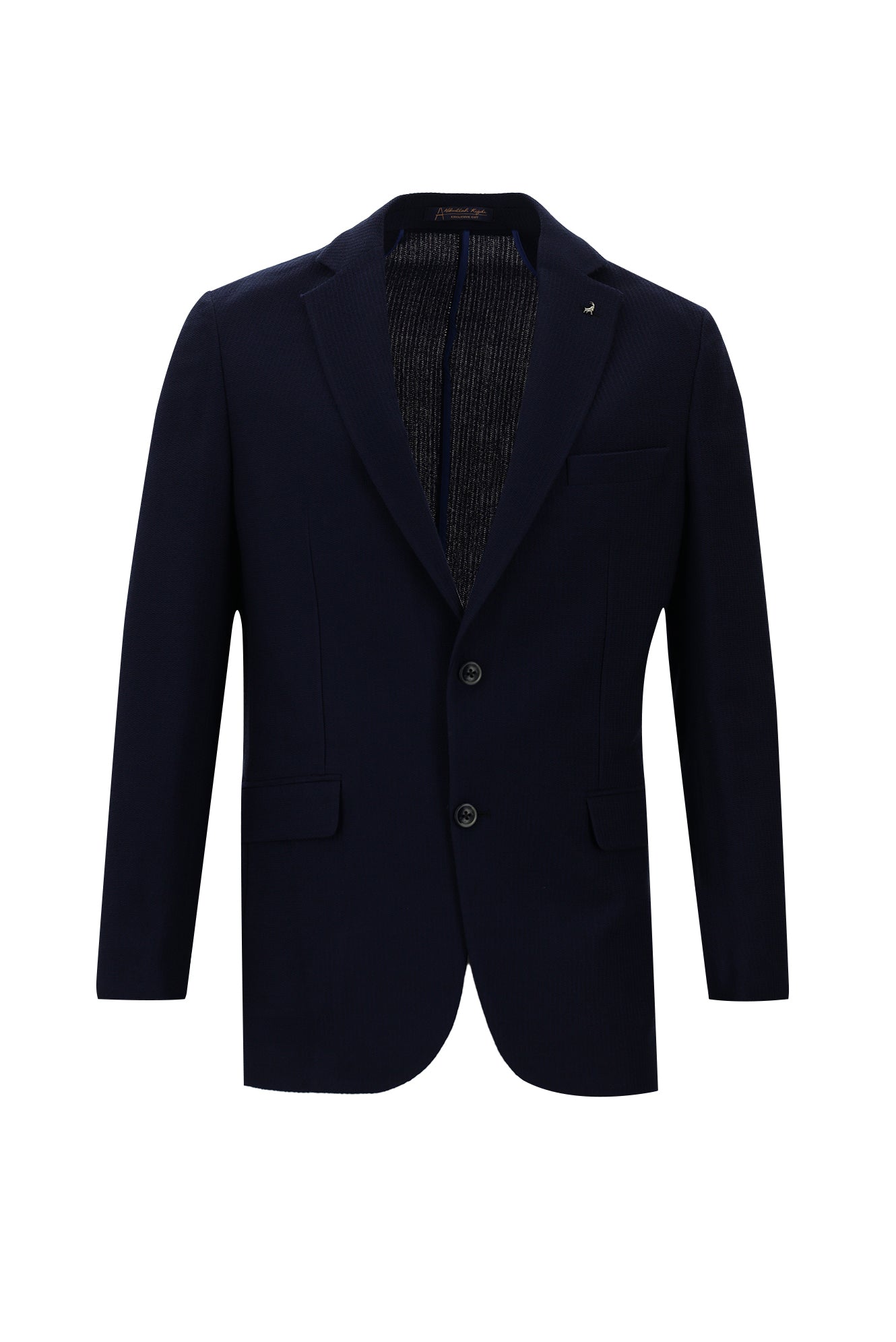 Koyu Lacivert Regular Fit Örme Yün Ceket