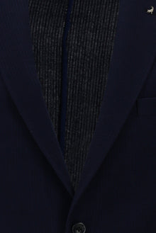 Koyu Lacivert Regular Fit Örme Yün Ceket