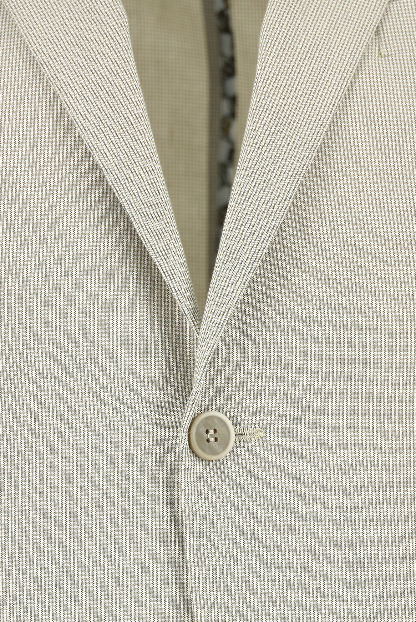 Orta Bej 7 Drop Slim Fit Dar Kesim Desenli Keten Ceket-Abdullah Ki??l?