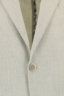 Orta Bej 7 Drop Slim Fit Dar Kesim Desenli Keten Ceket-Abdullah Ki??l?