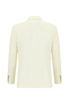 Beyaz Regular Fit Yünlü Desenli Ceket