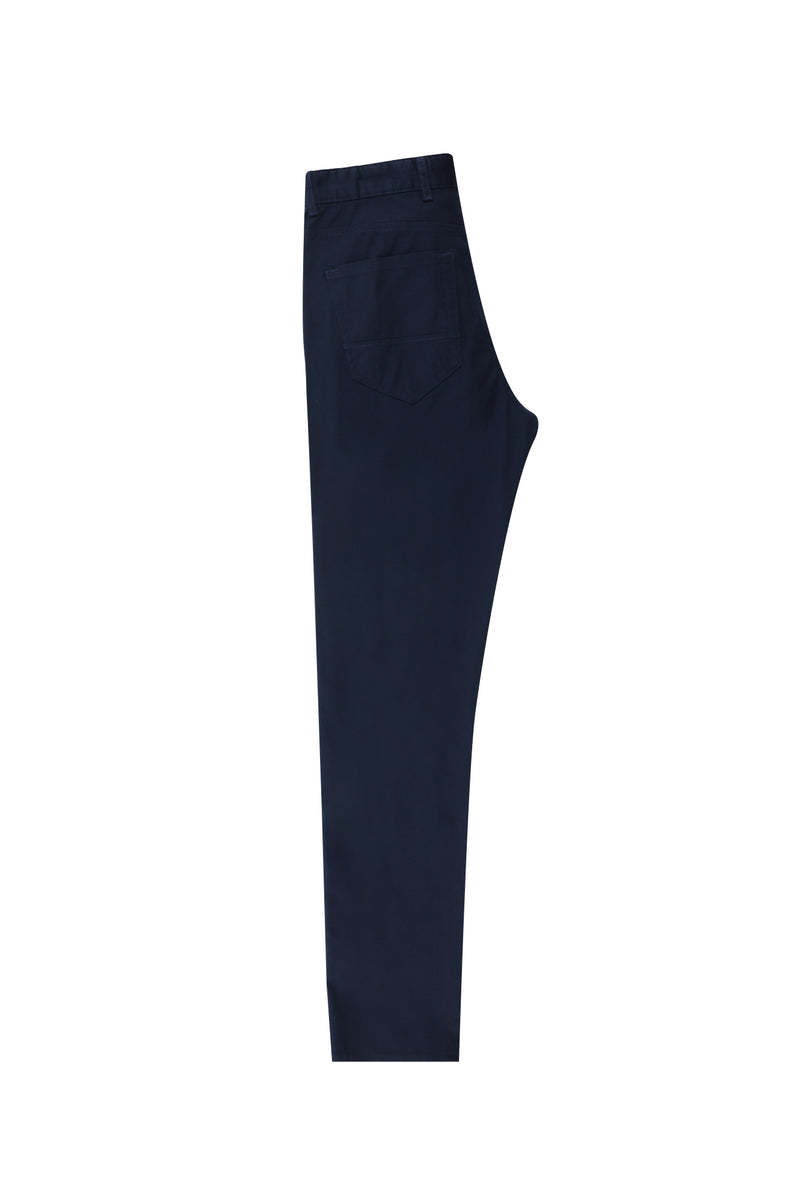 Koyu Lacivert Slim Fit Dar Kesim Likralı Kanvas / Chino Pantolon