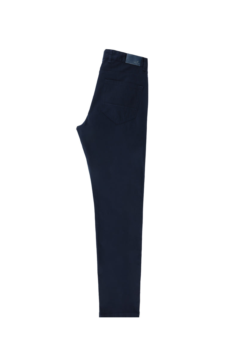 Koyu Lacivert Slim Fit Dar Kesim Likralı Kanvas / Chino Pantolon