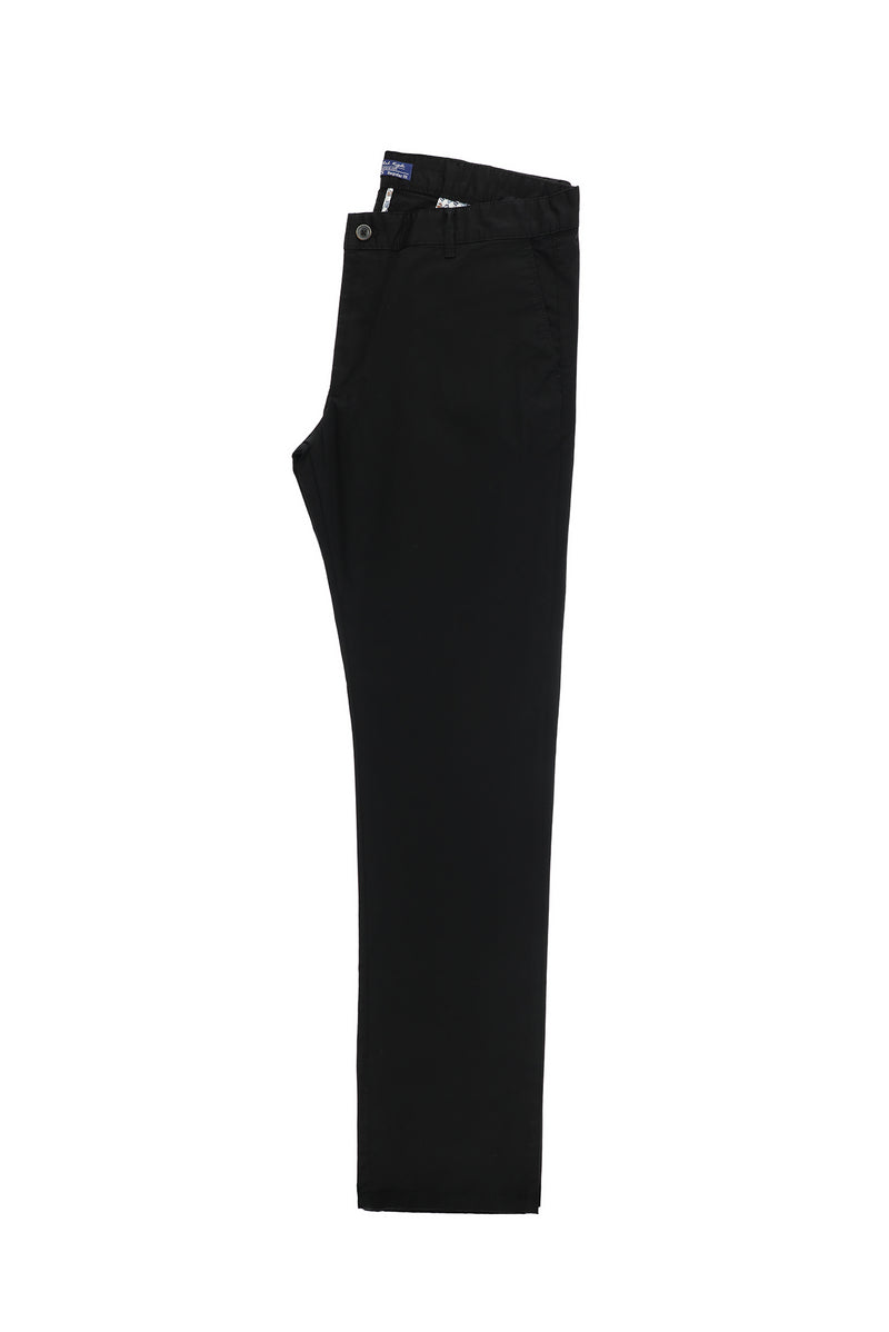 Siyah Regular Fit Likralı Kanvas / Chino Pantolon