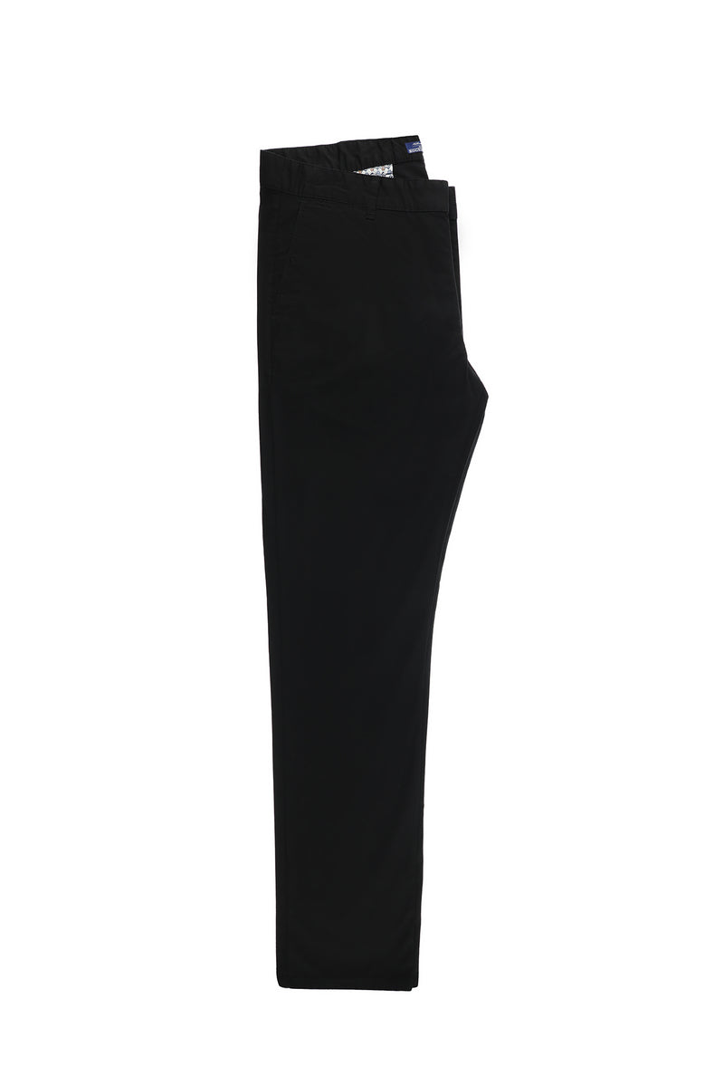 Siyah Regular Fit Likralı Kanvas / Chino Pantolon