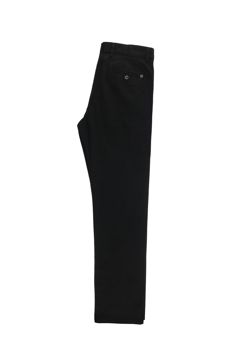 Siyah Regular Fit Likralı Kanvas / Chino Pantolon