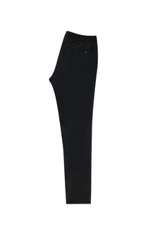 Siyah Regular Fit Beli Lastikli İpli Likralı Pantolon
