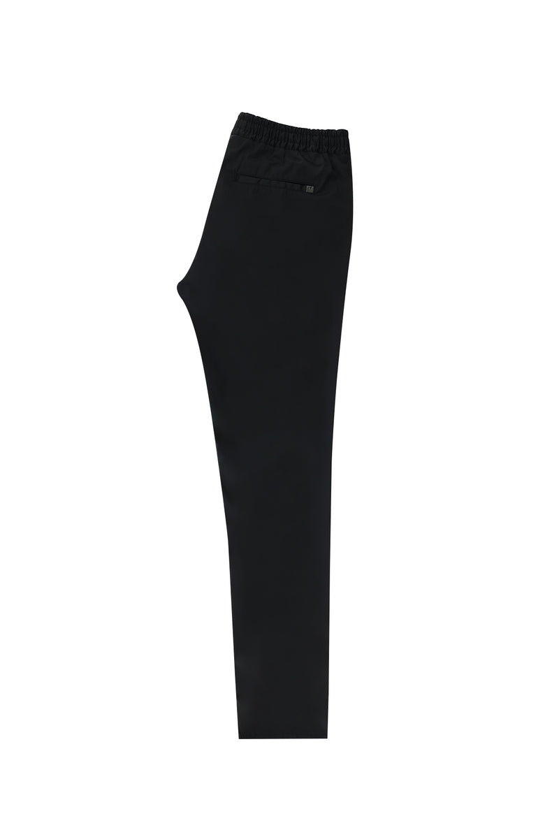 Siyah Regular Fit Beli Lastikli İpli Likralı Pantolon