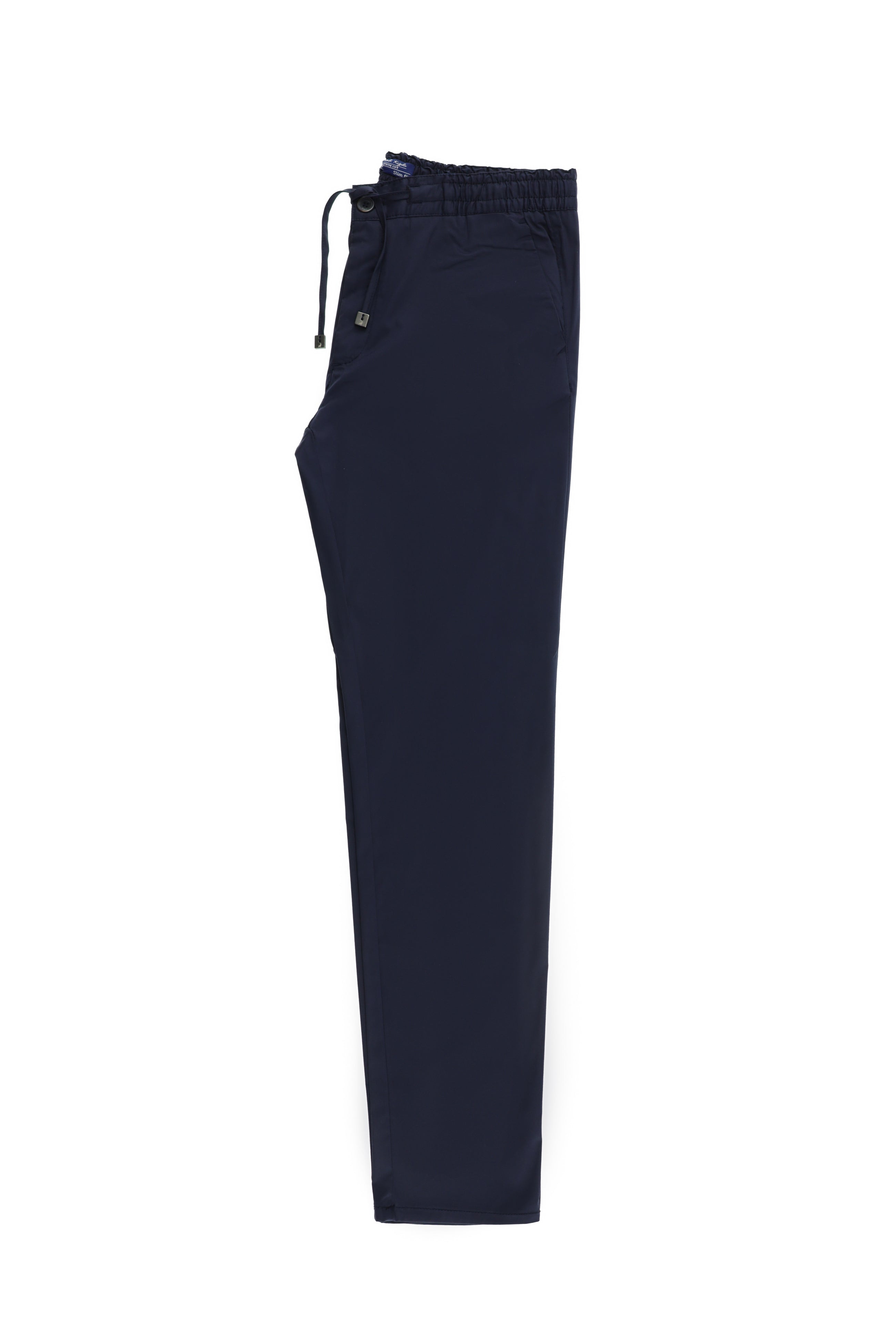 Orta Lacivert Slim Fit Dar Kesim Beli Lastikli İpli Likralı Pantolon