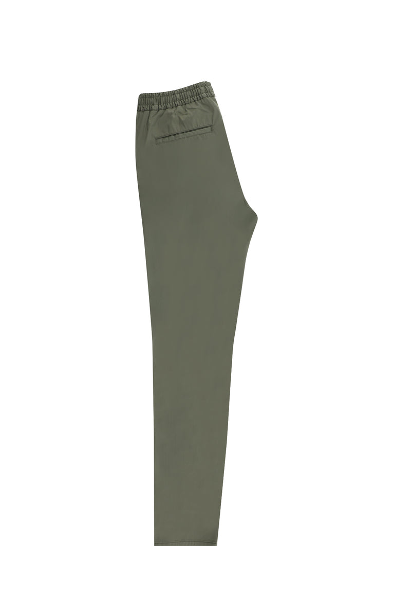Açık Haki Slim Fit Dar Kesim Beli Lastikli İpli Likralı Pantolon