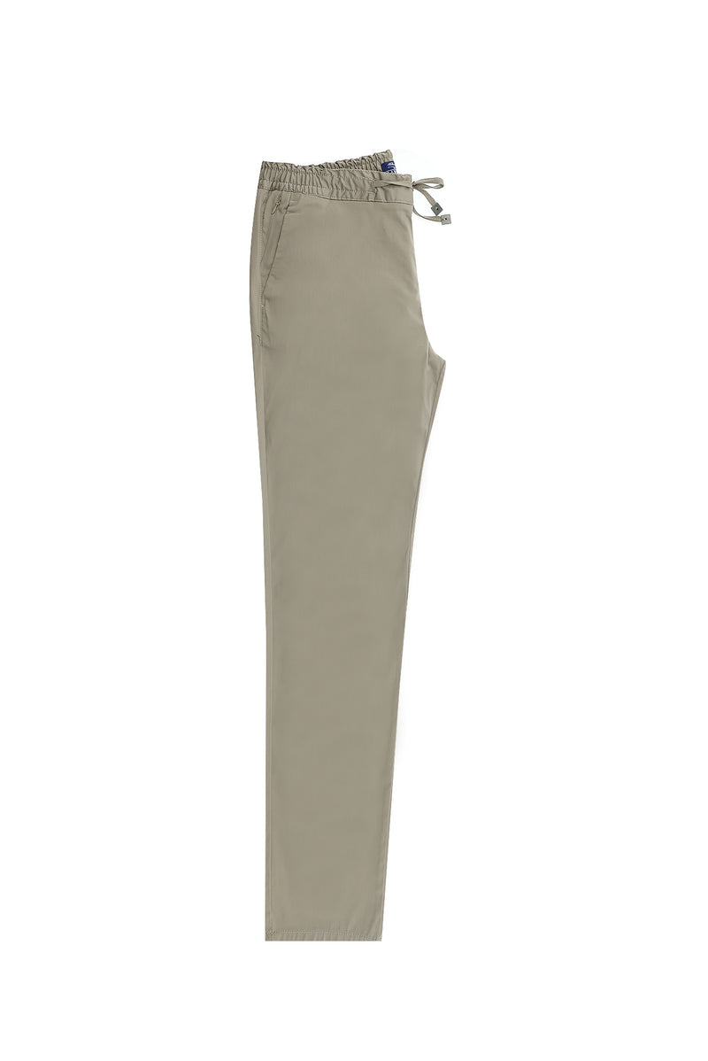 Açık Vizon Slim Fit Dar Kesim Beli Lastikli İpli Likralı Pantolon