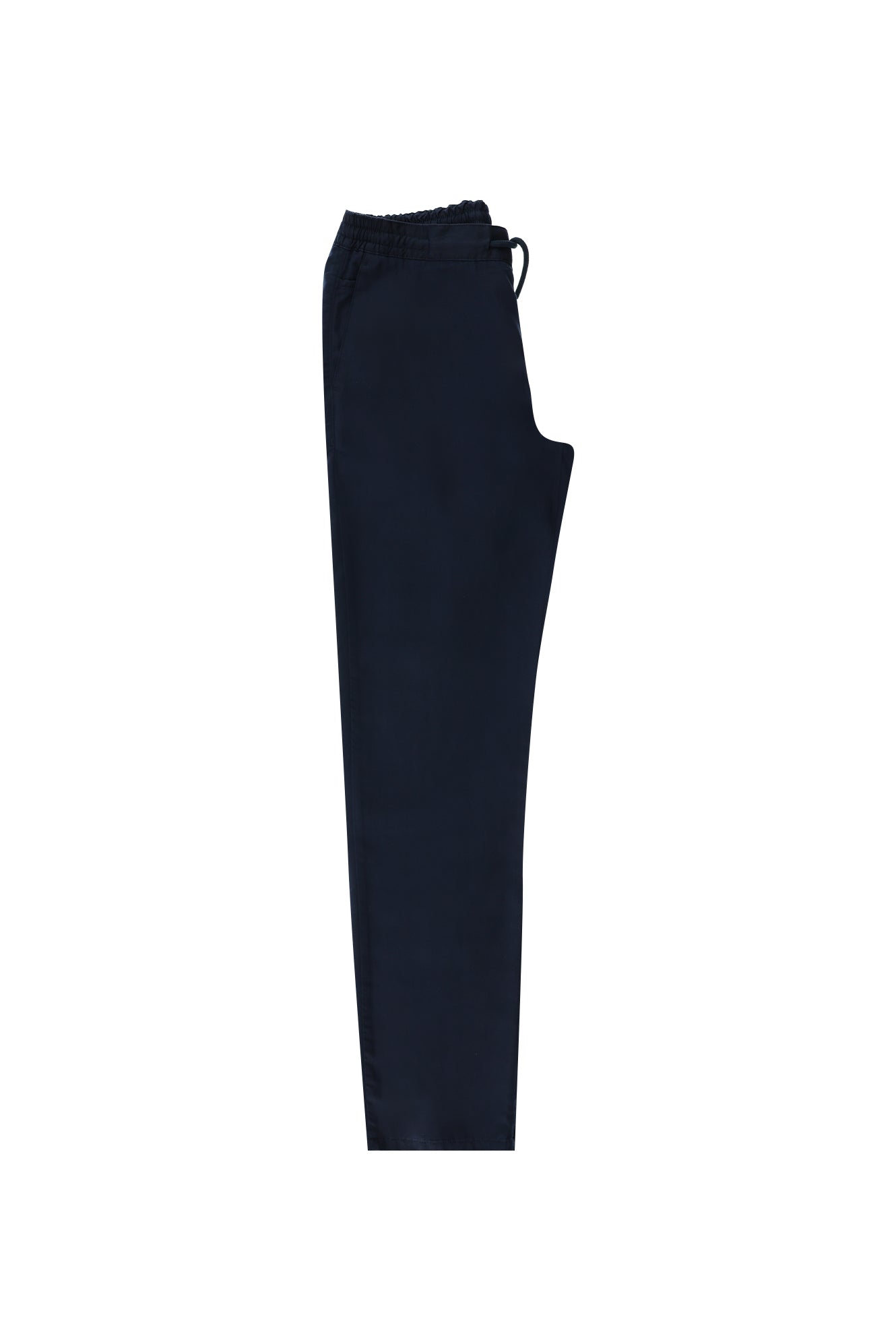 Orta Lacivert Regular Fit Beli Lastikli İpli Pantolon