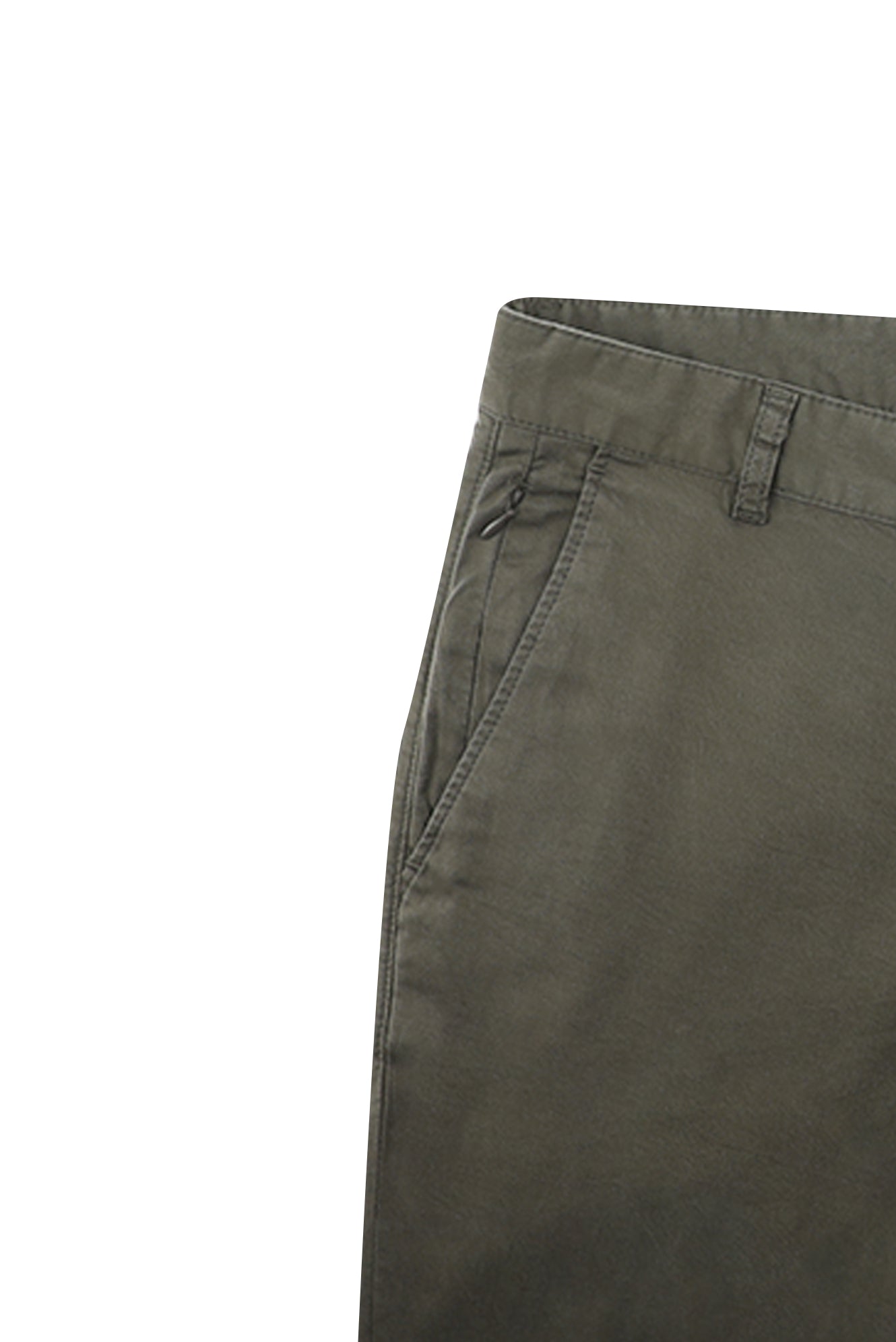 Orta Haki Regular Fit Likralı Kanvas / Chino Pantolon