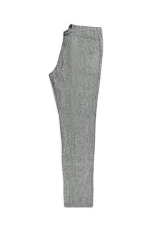 Siyah Regular Fit Beli Lastikli İpli Keten Pantolon