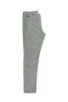 Siyah Regular Fit Beli Lastikli İpli Keten Pantolon