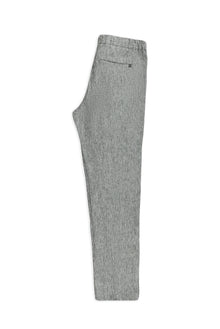 Siyah Regular Fit Beli Lastikli İpli Keten Pantolon