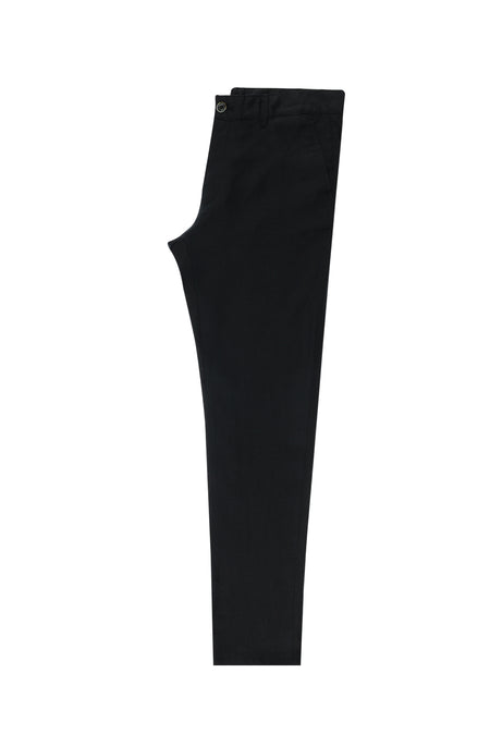 Siyah Regular Fit Keten Kanvas / Chino Pantolon