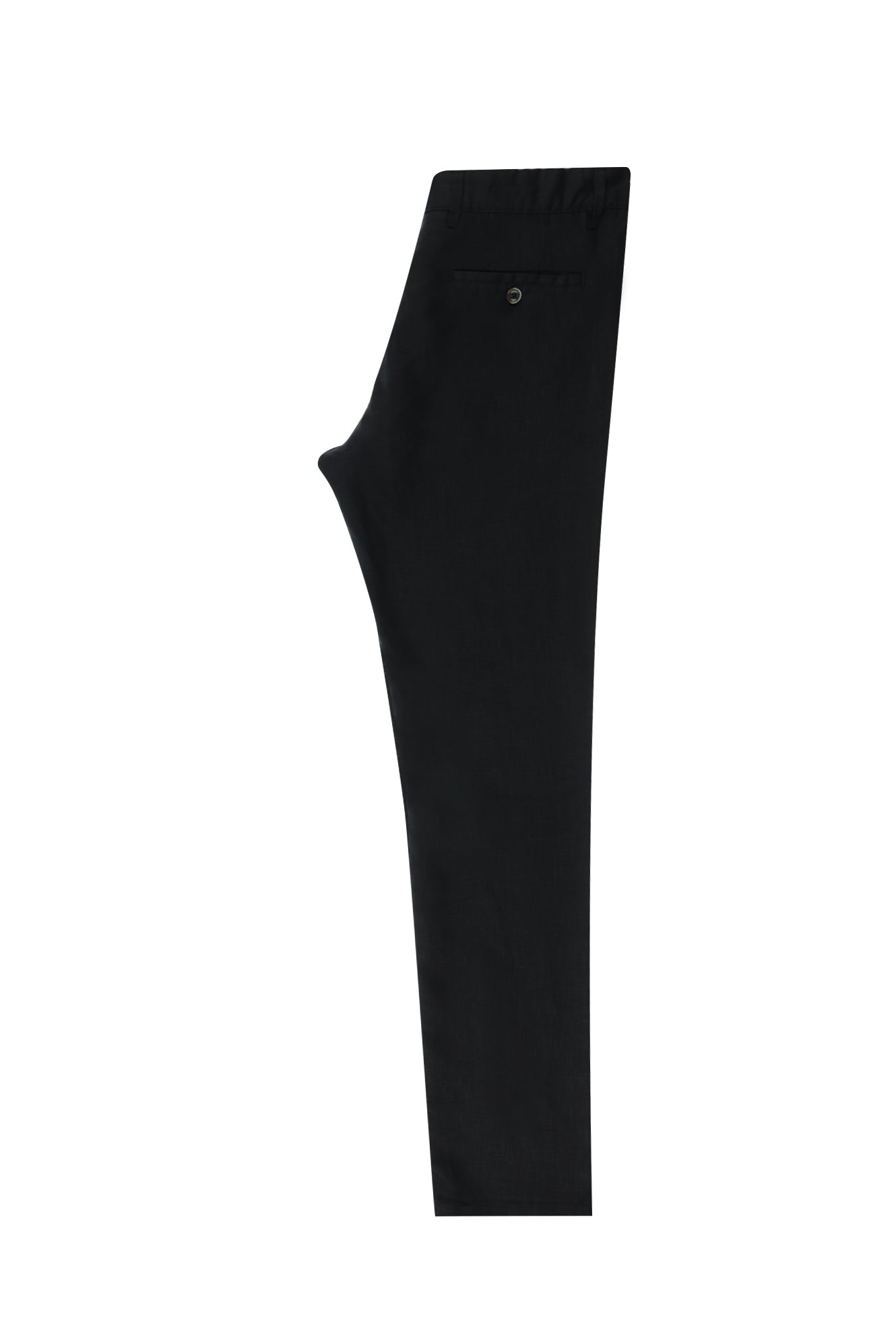 Siyah Regular Fit Keten Kanvas / Chino Pantolon