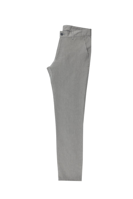 Orta Gri Regular Fit Standart Kesim Keten Kanvas / Chino Pantolon-Abdullah Ki??l?