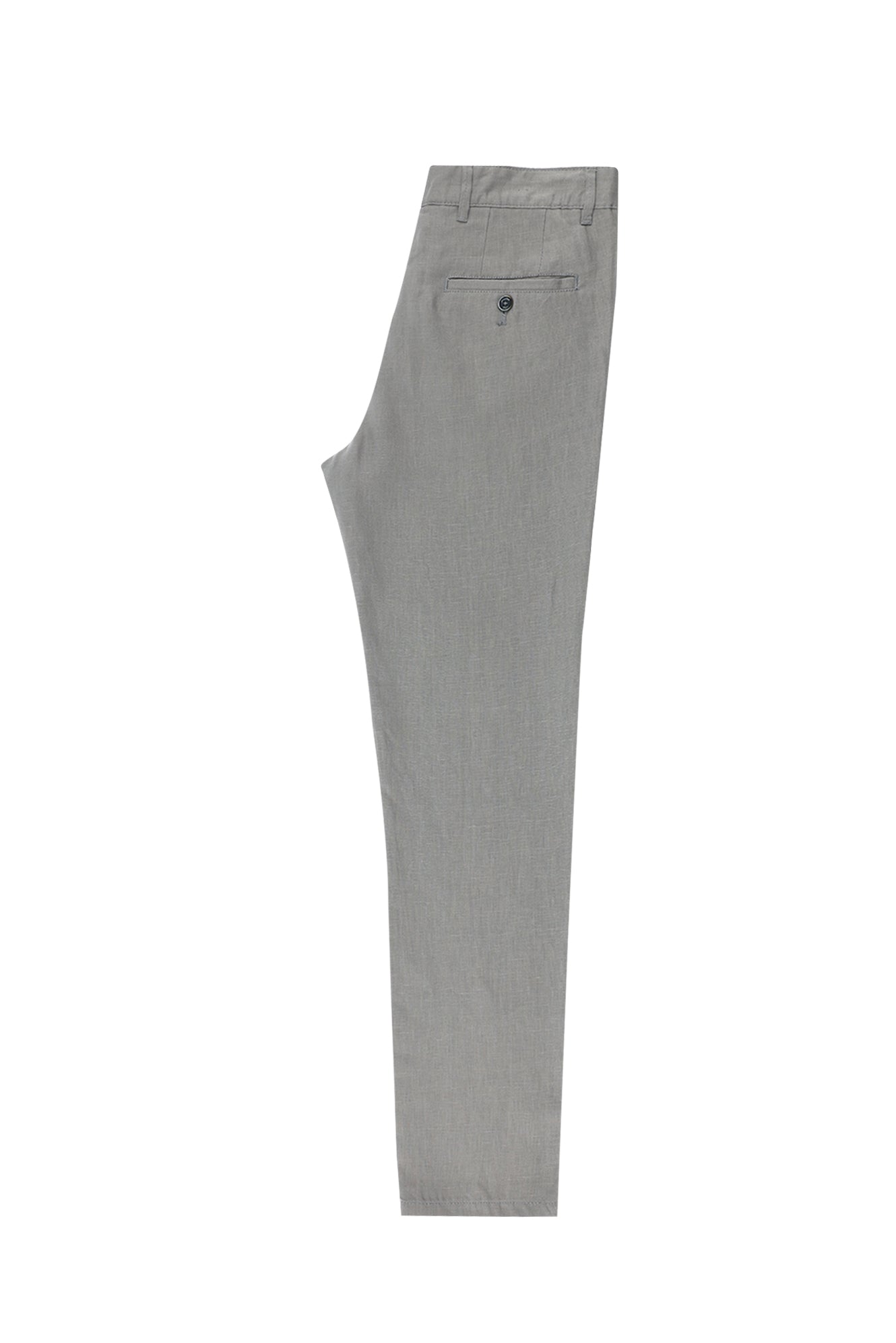 Orta Gri Regular Fit Standart Kesim Keten Kanvas / Chino Pantolon-Abdullah Ki??l?