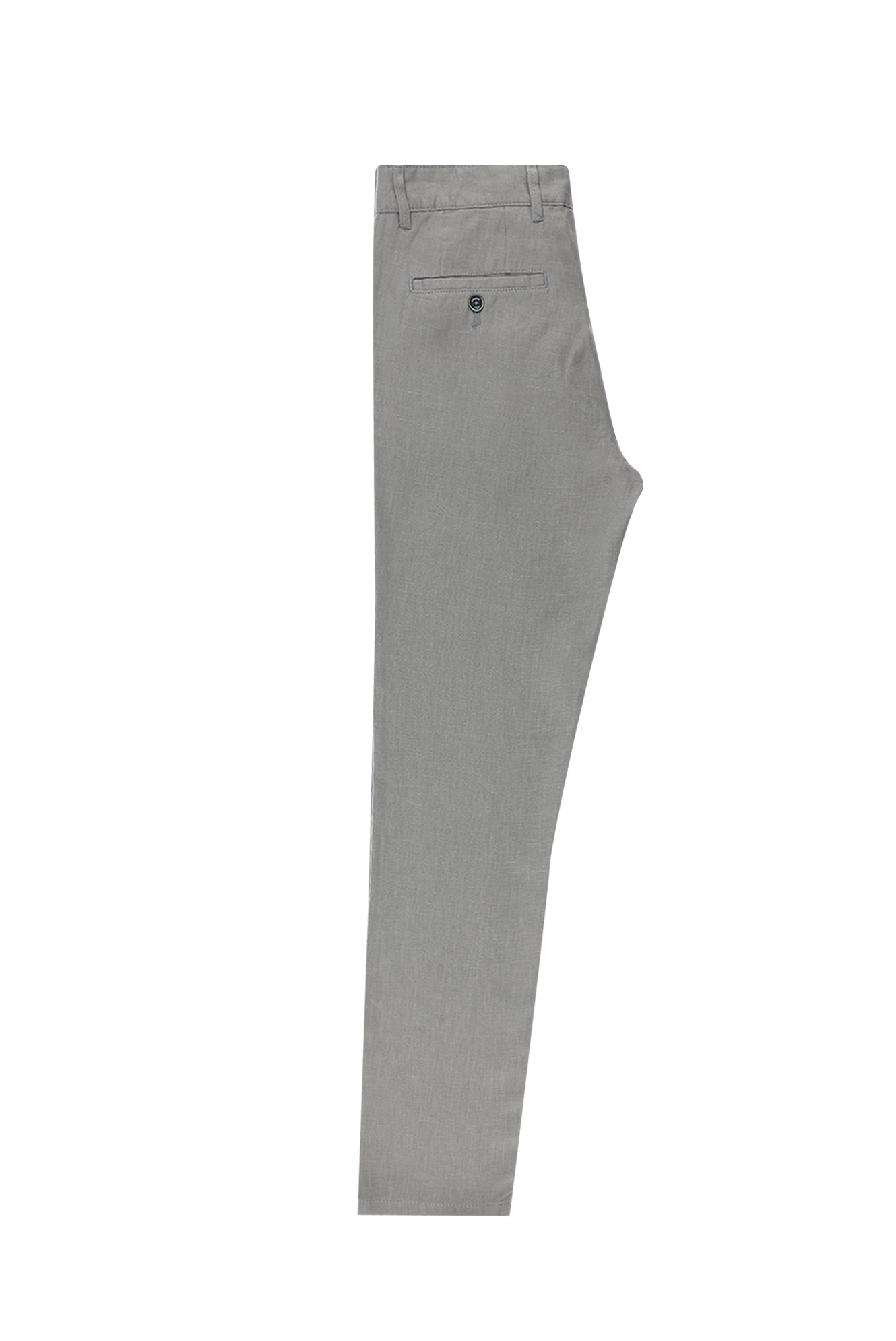 Orta Gri Regular Fit Standart Kesim Keten Kanvas / Chino Pantolon-Abdullah Ki??l?
