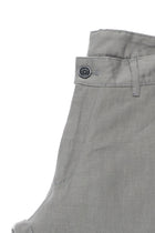 Orta Gri Regular Fit Standart Kesim Keten Kanvas / Chino Pantolon-Abdullah Ki??l?