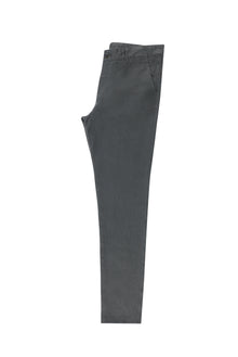 Koyu Füme Slim Fit Dar Kesim Keten Kanvas / Chino Pantolon
