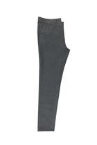 Koyu Füme Slim Fit Dar Kesim Keten Kanvas / Chino Pantolon