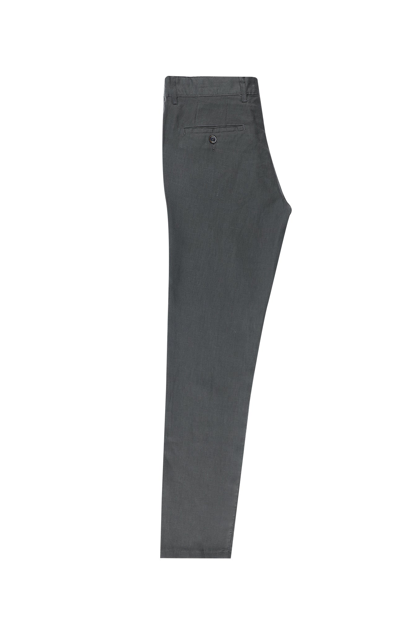 Koyu Füme Slim Fit Dar Kesim Keten Kanvas / Chino Pantolon