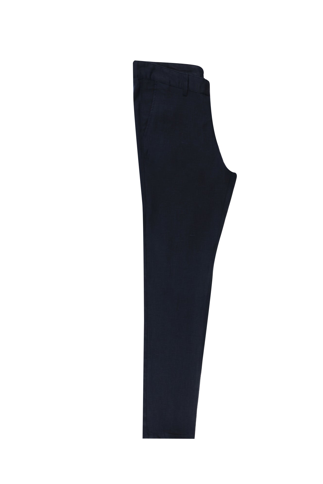 Koyu Lacivert Regular Fit Standart Kesim Keten Kanvas / Chino Pantolon-Abdullah Ki??l?