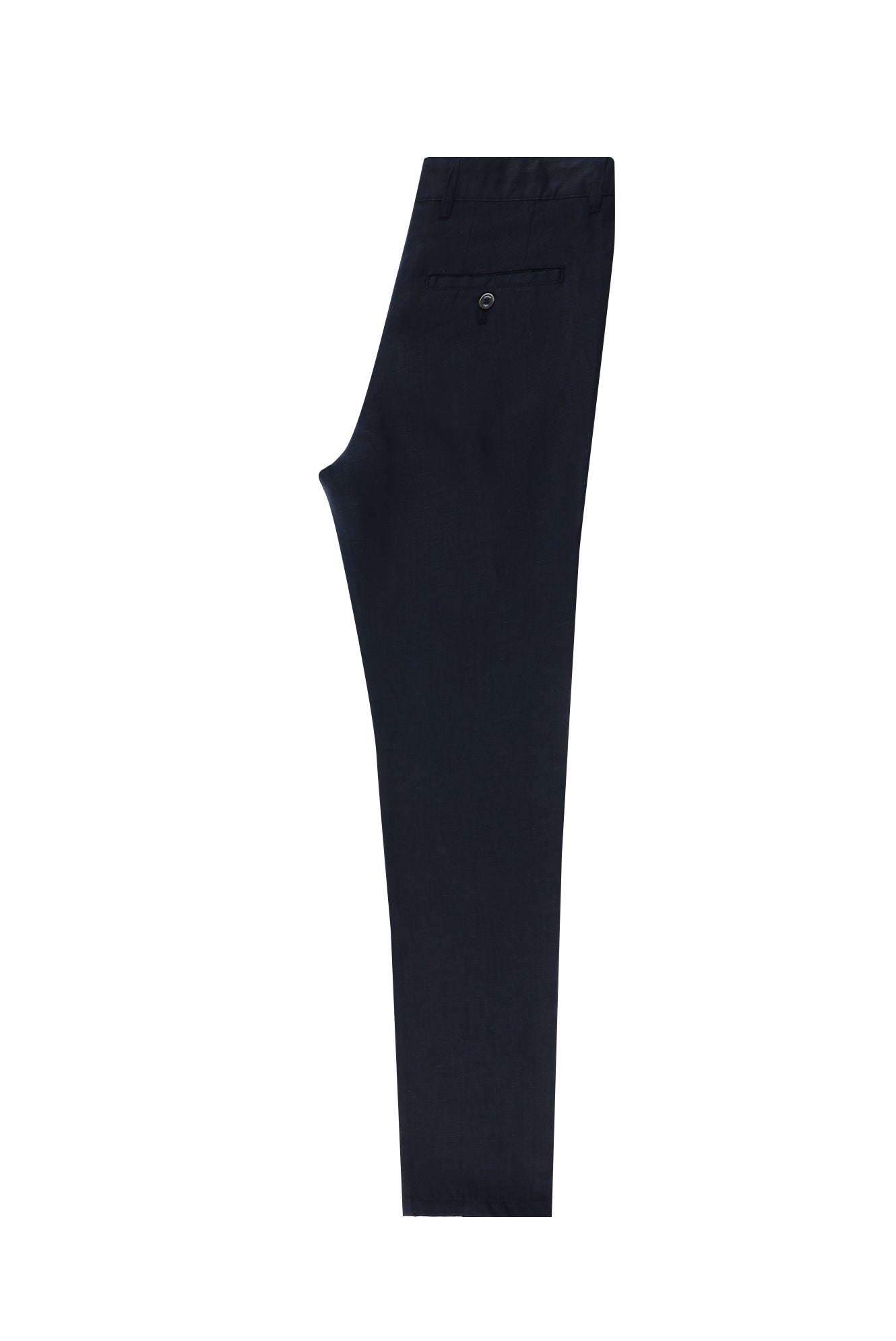 Koyu Lacivert Regular Fit Standart Kesim Keten Kanvas / Chino Pantolon-Abdullah Ki??l?