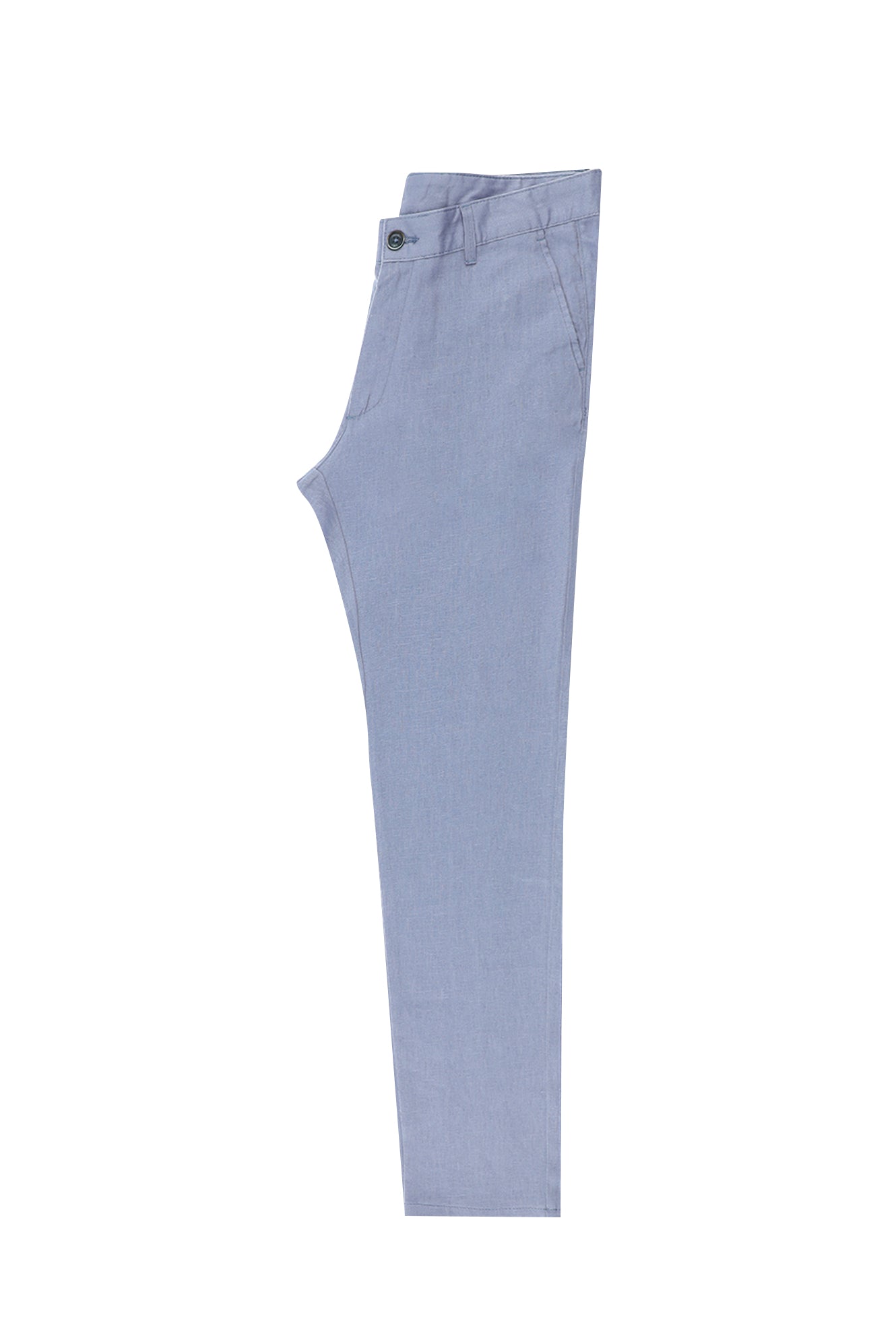 Açık Mavi Slim Fit Dar Kesim Keten Kanvas / Chino Pantolon