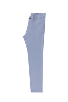 Açık Mavi Slim Fit Dar Kesim Keten Kanvas / Chino Pantolon