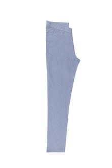 Açık Mavi Slim Fit Dar Kesim Keten Kanvas / Chino Pantolon