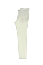 Beyaz Slim Fit Dar Kesim Keten Kanvas / Chino Pantolon