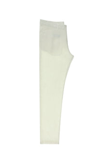 Beyaz Slim Fit Dar Kesim Keten Kanvas / Chino Pantolon