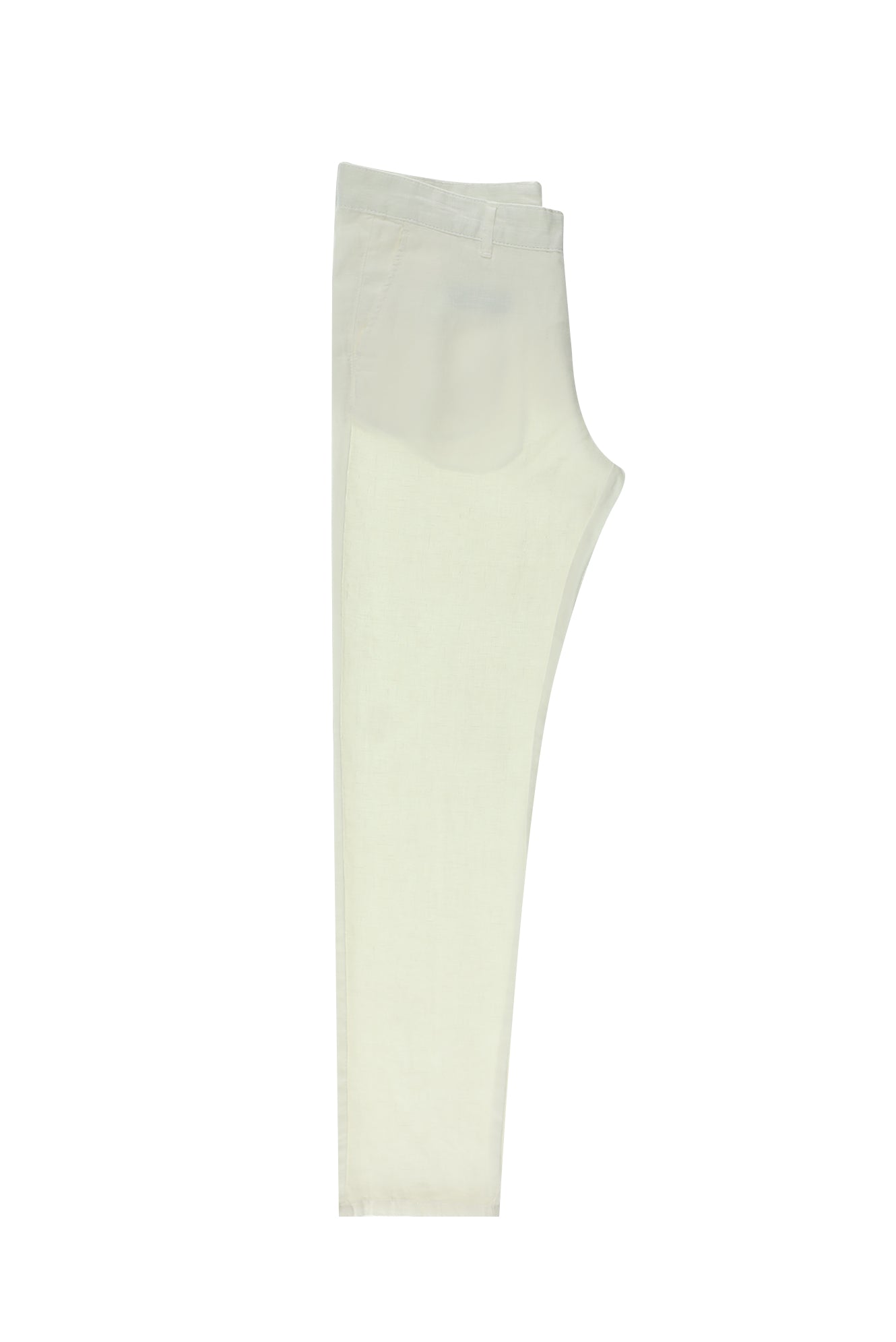 Beyaz Regular Fit Keten Kanvas / Chino Pantolon