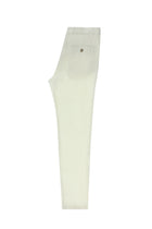 Beyaz Slim Fit Dar Kesim Keten Kanvas / Chino Pantolon