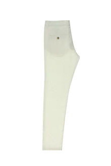 Beyaz Regular Fit Standart Kesim Keten Kanvas / Chino Pantolon-Abdullah Ki??l?