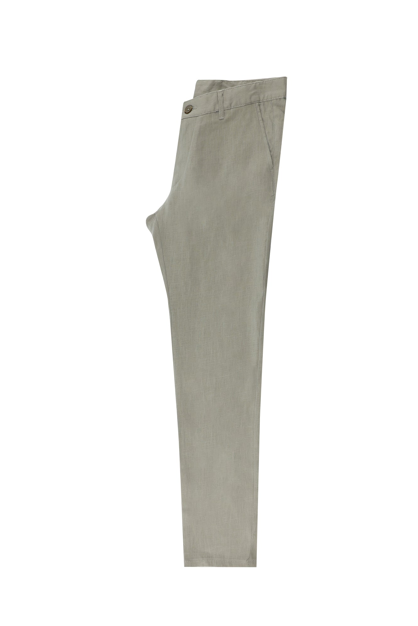 Krem Regular Fit Keten Kanvas / Chino Pantolon